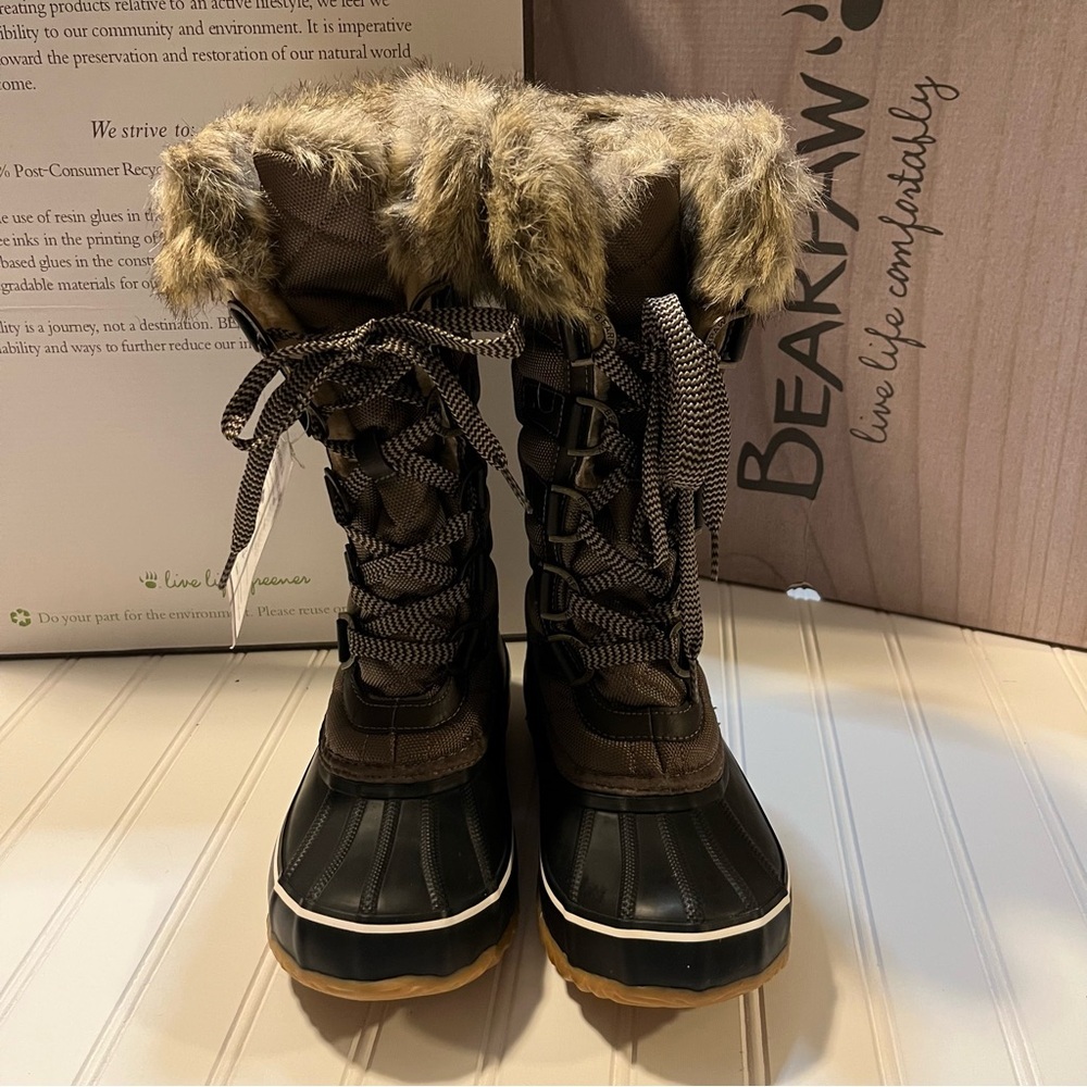 Bearpaw McKinley Boots Women’s Size 7 Brown Waterproof Boots NIB - Picture 3 of 8